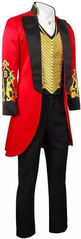 زي السيرك الأحمر للرجال البالغين PT Barnum Greatest Showman Halloween زي أداء موحد in Kuwait