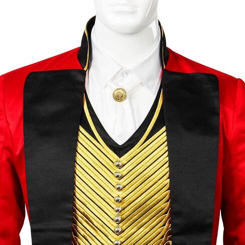 زي السيرك الأحمر للرجال البالغين PT Barnum Greatest Showman Halloween زي أداء موحد in Kuwait