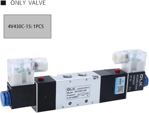 1pcs 4V430C-15 Double headed Double control 5 Way 3 Position Power down hold Pneumatic directional Solenoid valve(Only 4V430C-15,AC24V) in Saudi Arabia