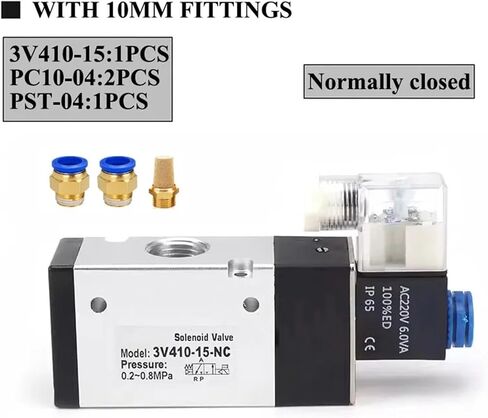 1 قطعة 3V410-15-NC 3V410-15-NC صمام الملف اللولبي هوائي 3/2 طريقة AC24V صمامات مفتوحة عادة مغلقة AC220V DC24V DC12V AC110V (8MM-NC ، DC24V) in Saudi Arabia