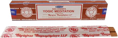SATYA Nag Champa Yogic Meditation Agarbatti | Handrolled Masala Incense Sticks | 12 Packs of 15 Grams Each in a Box | Export Quality Product in Saudi Arabia