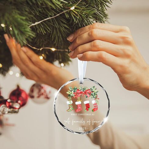 زينة عيد الميلاد 2025، عيد الميلاد الأول لدينا كعائلة مكونة من ثلاثة زينة فريدة من نوعها من الكريستال للطفل، زينة عيد الميلاد الأول، هدايا الآباء الجديدة للأزواج، أمي، أبي، الفتيات حديثي الولادة، الأولاد، زينة شجرة عيد الميلاد in Kuwait