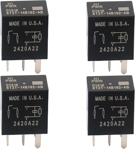 4Pcs 8T2T-14B192-AB Wiper Motor Relay 12VDC 30A 4-Pin Accessory Power Relay OEM Fit Replacement for Select Ford Models in Kuwait
