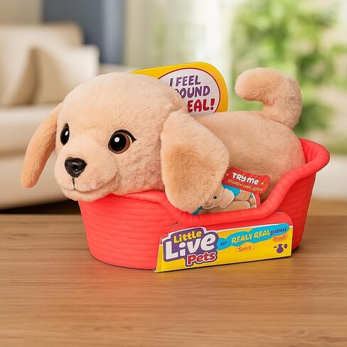 Little Live Pets - جروي الحقيقي حقًا - بقع البيجل | لعبة جرو تفاعلية واقعية تتفاعل مع لمستك. أكثر من 60 صوتًا وردود أفعال. فرو ناعم، وأقدام ثقيلة، وعيون وامضة مثل الجرو الحقيقي in Saudi Arabia