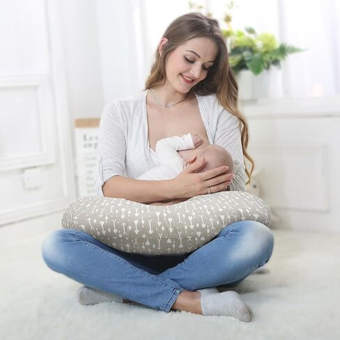 LAT Nursing Pillow and Positioner,Best for Mom Breastfeeding Pillow,100% Cotton Soft Fits Snug On Infant (Giraffe & Elephant) in Kuwait