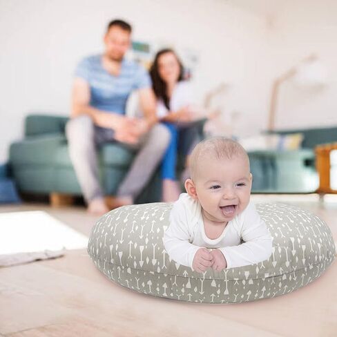 LAT Nursing Pillow and Positioner,Best for Mom Breastfeeding Pillow,100% Cotton Soft Fits Snug On Infant (Giraffe & Elephant) in Kuwait