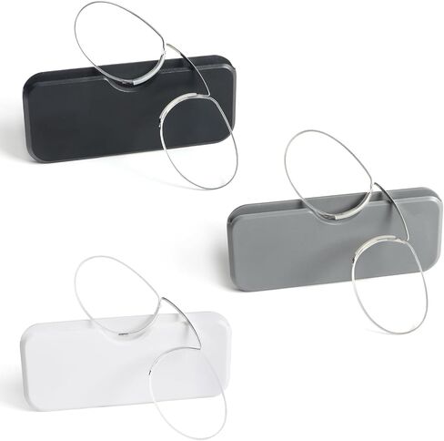 MMOWW 3 Pack Slim Armless Reading Glasses with Portable Cases for Women Men, Pocket Size Small Readers Comfortable Nose Pads in Saudi Arabia