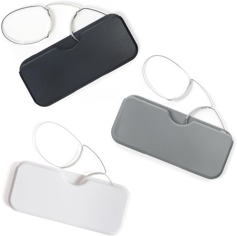MMOWW 3 Pack Slim Armless Reading Glasses with Portable Cases for Women Men, Pocket Size Small Readers Comfortable Nose Pads in Saudi Arabia