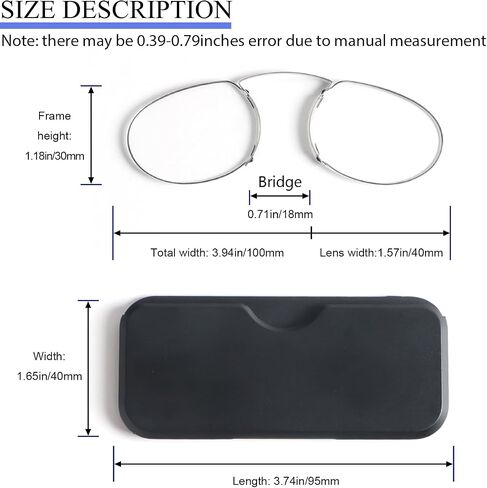 MMOWW 3 Pack Slim Armless Reading Glasses with Portable Cases for Women Men, Pocket Size Small Readers Comfortable Nose Pads in Saudi Arabia