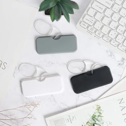 MMOWW 3 Pack Slim Armless Reading Glasses with Portable Cases for Women Men, Pocket Size Small Readers Comfortable Nose Pads in Saudi Arabia