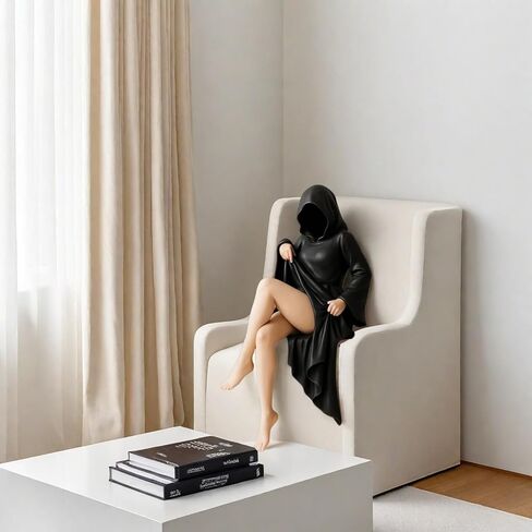 تمثال رداء غامض جديد، تمثال راتينج لتزيين رف الكتب، تمثال راتينج أنيق لشخصية الملكة، رداء أسود للحديقة، منحوتة ثلاثية الأبعاد، هدية غامضة للأصدقاء (منحوتة-أ) in Kuwait