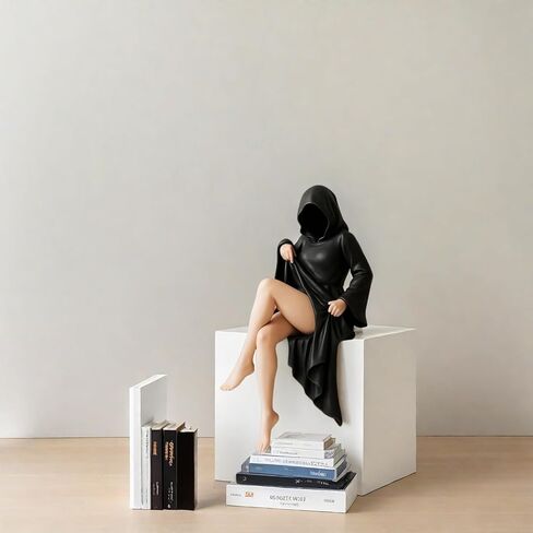 تمثال رداء غامض جديد، تمثال راتينج لتزيين رف الكتب، تمثال راتينج أنيق لشخصية الملكة، رداء أسود للحديقة، منحوتة ثلاثية الأبعاد، هدية غامضة للأصدقاء (منحوتة-أ) in Kuwait