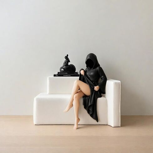 تمثال رداء غامض جديد، تمثال راتينج لتزيين رف الكتب، تمثال راتينج أنيق لشخصية الملكة، رداء أسود للحديقة، منحوتة ثلاثية الأبعاد، هدية غامضة للأصدقاء (منحوتة-أ) in Kuwait