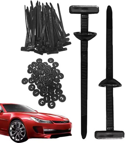 20PCS Universal Car Fastener Clips Kit, Anti-Vibration Engine Cover Retainer & Fender Liner Rivets for Door Trim, Bumper, Mudguard, Trunk Panels​, Black in Saudi Arabia