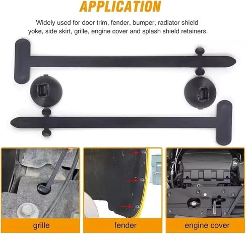 20PCS Universal Car Fastener Clips Kit, Anti-Vibration Engine Cover Retainer & Fender Liner Rivets for Door Trim, Bumper, Mudguard, Trunk Panels​, Black in Saudi Arabia