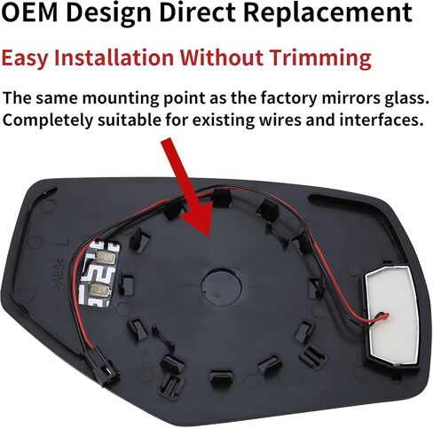 Driver Side Mirror Replacement for Chevrolet Silverado 1500 2500 3500 HD & GMC Sierra 1500 2500 3500 HD - Left Side Mirror Glass, Rear View Mirrors Glass with Heated & Signal Light in Saudi Arabia