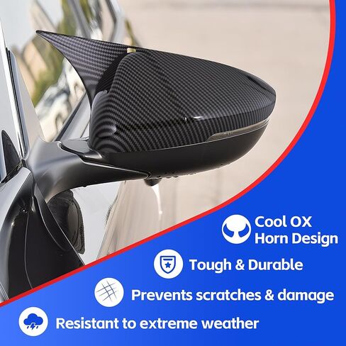 غطاء مرآة الرؤية الخلفية الجانبية الملحقات الخارجية غطاء مرآة الرؤية الخلفية الجناح ثور القرن الباب الجانب صب تقليم متوافق مع هوندا 10th 11th أكورد 2018-2023 2024 2025 أسود لامع in Kuwait