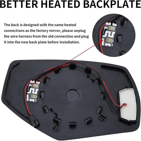 Driver Side Mirror Replacement for Chevrolet Silverado 1500 2500 3500 HD & GMC Sierra 1500 2500 3500 HD - Left Side Mirror Glass, Rear View Mirrors Glass with Heated & Signal Light in Saudi Arabia