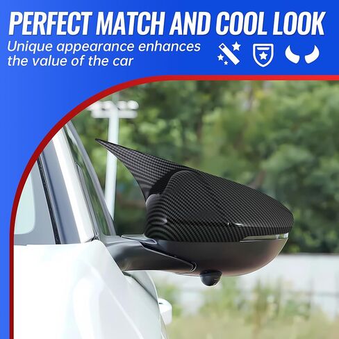 غطاء مرآة الرؤية الخلفية الجانبية الملحقات الخارجية غطاء مرآة الرؤية الخلفية الجناح ثور القرن الباب الجانب صب تقليم متوافق مع هوندا 10th 11th أكورد 2018-2023 2024 2025 أسود لامع in Kuwait