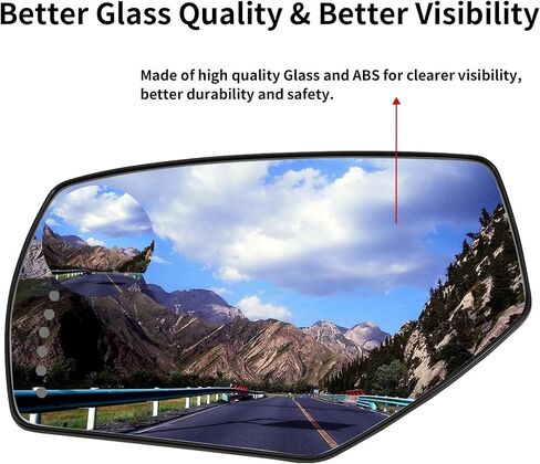 Driver Side Mirror Replacement for Chevrolet Silverado 1500 2500 3500 HD & GMC Sierra 1500 2500 3500 HD - Left Side Mirror Glass, Rear View Mirrors Glass with Heated & Signal Light in Saudi Arabia