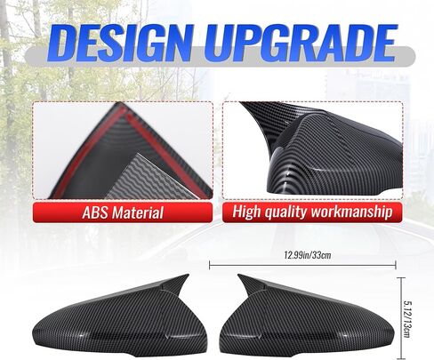 غطاء مرآة الرؤية الخلفية الجانبية الملحقات الخارجية غطاء مرآة الرؤية الخلفية الجناح ثور القرن الباب الجانب صب تقليم متوافق مع هوندا 10th 11th أكورد 2018-2023 2024 2025 أسود لامع in Kuwait