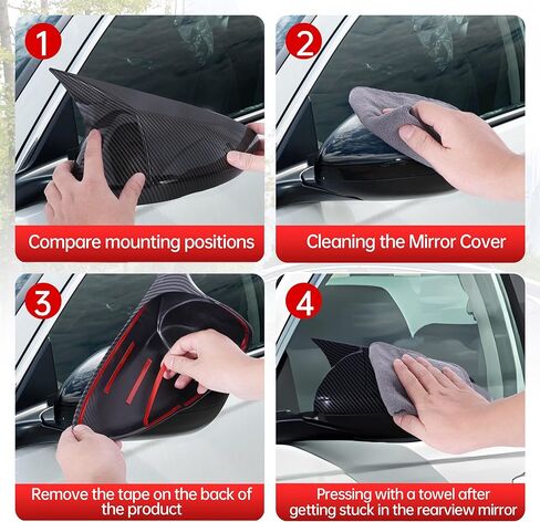 غطاء مرآة الرؤية الخلفية الجانبية الملحقات الخارجية غطاء مرآة الرؤية الخلفية الجناح ثور القرن الباب الجانب صب تقليم متوافق مع هوندا 10th 11th أكورد 2018-2023 2024 2025 أسود لامع in Kuwait