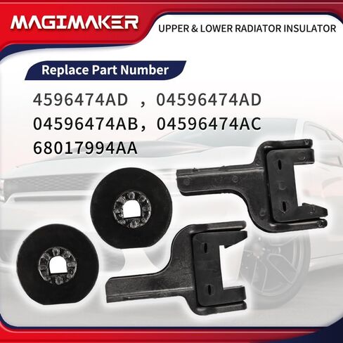 04596474AD Upper & Lower Radiator Support Bracket Isolator Compatible with Chrysler 300, Dodge Challenger Charger Magnum 2005-2021 Replace 4596474AD 68017994AA 4PCS Radiator Insulator in Saudi Arabia