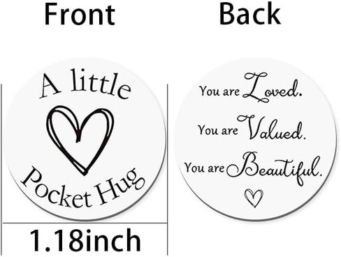 Pocket Hug Token Keychain Coin Gift for Women Men Boys Girls Birthday Christmas Gifts for Him Her PU Keychain in Saudi Arabia