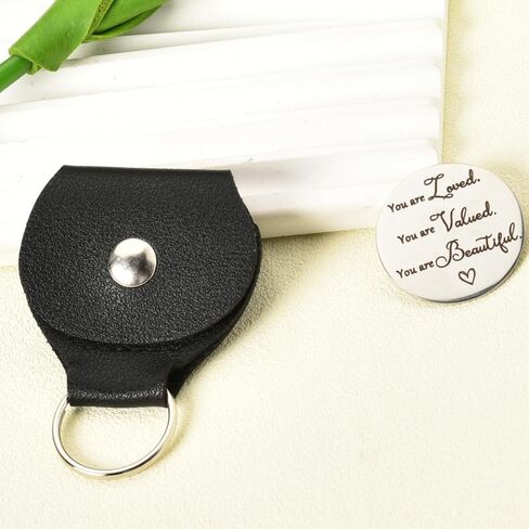 Pocket Hug Token Keychain Coin Gift for Women Men Boys Girls Birthday Christmas Gifts for Him Her PU Keychain in Saudi Arabia