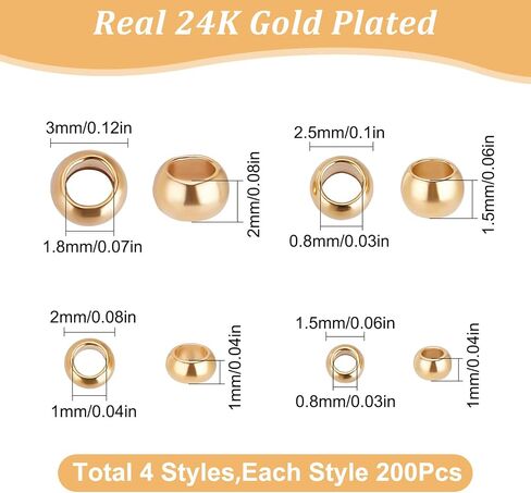 Beebeecraft 800pcs/Box 4 حجم حجارة أنبوب أنبوب من الفولاذ المقاوم للصدأ الفواصل الفواصل in Saudi Arabia