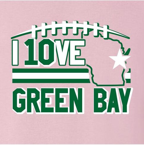 Go All Out I Love Green Bay Wisconsin Outline Mens Youth Sweatshirt Crewneck in Saudi Arabia