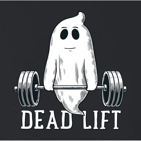 Go All Out Dead Lift Funny Ghost Deadlifting Halloween Gym Mens Youth Sweatshirt Crewneck in Saudi Arabia