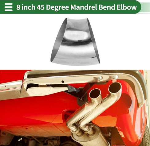 Motoforti 4pcs 8" Inch OD 45 Degree Mandrel Bend Elbow Tube Car Modified Exhaust Pipe Tubing Piping Thickness 1.5mm/16GA 203x239x1.5mm 201 Stainless Steel Silver Tone in Saudi Arabia
