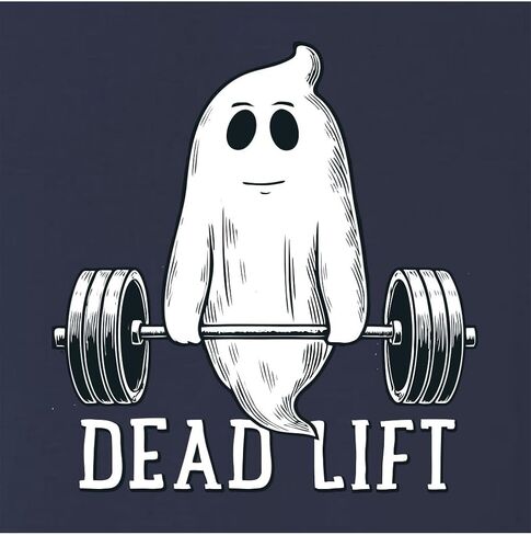 Go All Out Dead Lift Funny Ghost Deadlifting Halloween Gym Mens Youth Sweatshirt Crewneck in Saudi Arabia