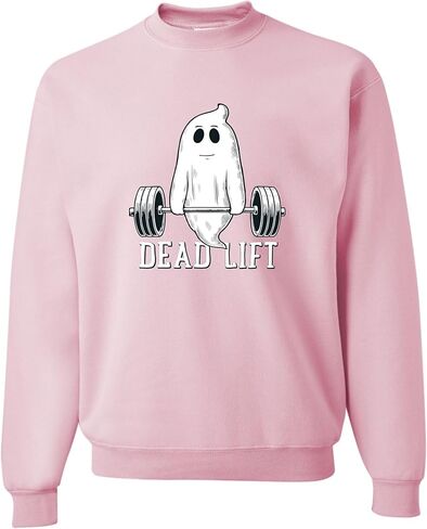 Go All Out Dead Lift Funny Ghost Deadlifting Halloween Gym Mens Youth Sweatshirt Crewneck in Saudi Arabia