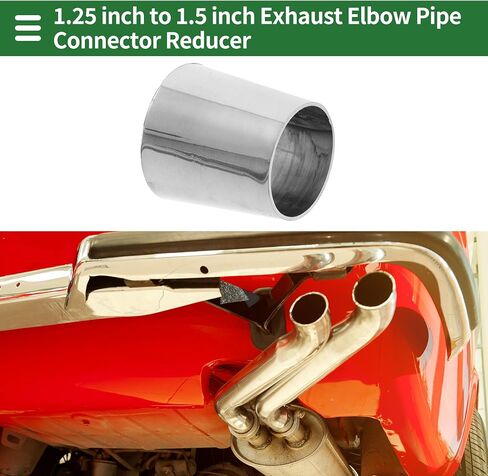 Motoforti Mandrel Exhaust Bend Elbow Concentric Reducer Car Exhaust Pipe Tubing Piping Adapter 1.25" OD to 1.5" OD 304 Stainless Steel Silver Tone 2 Pcs in Saudi Arabia
