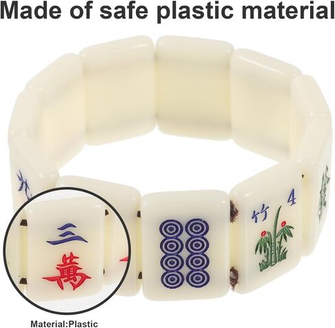 Mahjong Tiles Bracelet: Stretchy Chinese Mahjong Beads Bracelet Creative Funny Bangle Jewelry for Unisex Women Men in Saudi Arabia