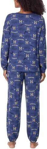 Hogwarts Harry Potter Women's Pajama Set, Long Sleeve Top and Jogger Pants, Blue, 2-Piece Lounge Set, Small in Saudi Arabia