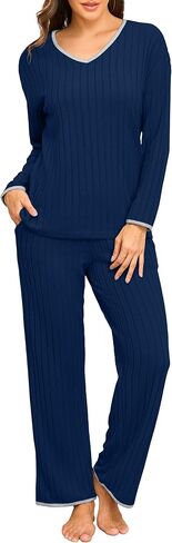 PrinStory Womens Pajamas Set Fall and Winter Ladies Pjs Long Sleeve 2 Piece Pajama Lounge Sets in Saudi Arabia