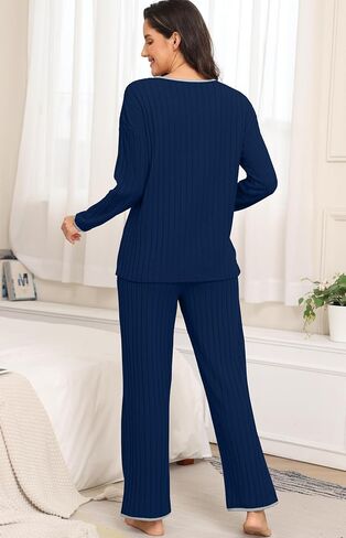 PrinStory Womens Pajamas Set Fall and Winter Ladies Pjs Long Sleeve 2 Piece Pajama Lounge Sets in Saudi Arabia
