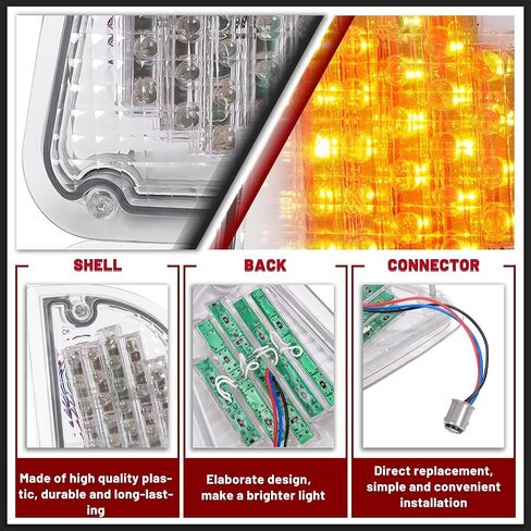 HECASA 29 LED ضوء إشارة الانعطاف متوافق مع 1986-2008 Kenworth T600A K300 T300 T330 T600 مصباح وقوف السيارات الجانبي مصباح علامة واضحة عدسة استبدال ضوء العنبر لK256509 K256509R in Saudi Arabia