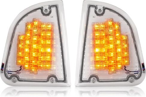 HECASA 29 LED ضوء إشارة الانعطاف متوافق مع 1986-2008 Kenworth T600A K300 T300 T330 T600 مصباح وقوف السيارات الجانبي مصباح علامة واضحة عدسة استبدال ضوء العنبر لK256509 K256509R in Saudi Arabia
