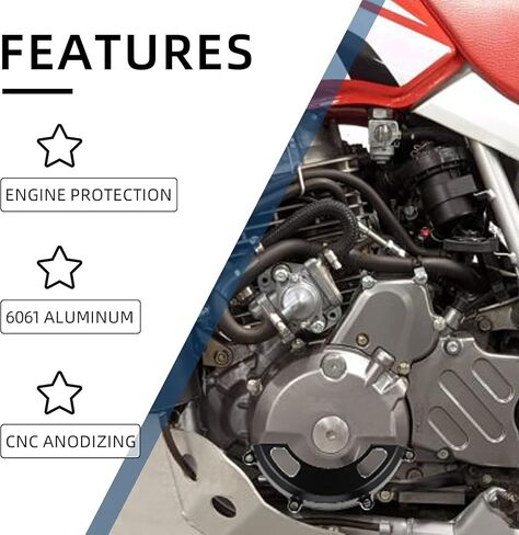 Dirt Bike Engine Cover Guard for XR650L,CNC Aluminum Motorcycle Case Saver Protector for XR 650L 1993-2024-Red in Saudi Arabia