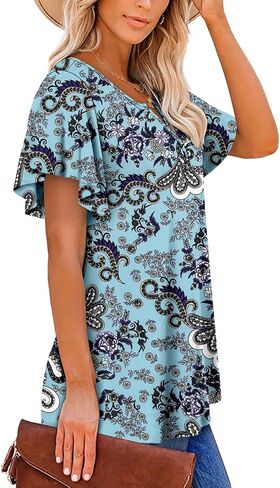 قمصان تونيك صيفية للسيدات من ONLYSHE بأكمام مكشكشة وأكمام قصيرة in Kuwait