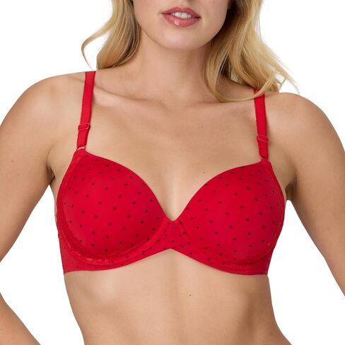 حمالة صدر نسائية من Maidenform، حمالة صدر Demi T-shirt One Fab Fit، أشرطة قابلة للتحويل، ألياف دقيقة، أكواب مبطنة بشكل خفيف in Kuwait