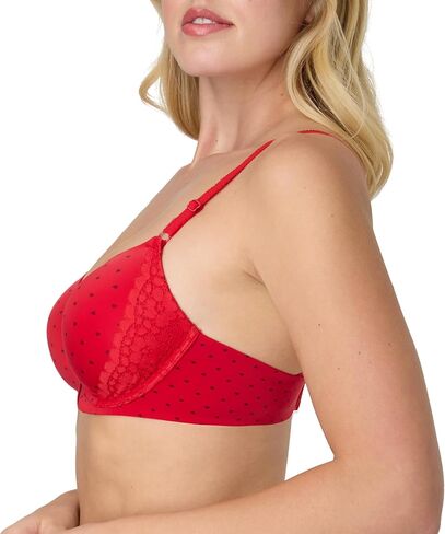حمالة صدر نسائية من Maidenform، حمالة صدر Demi T-shirt One Fab Fit، أشرطة قابلة للتحويل، ألياف دقيقة، أكواب مبطنة بشكل خفيف in Kuwait