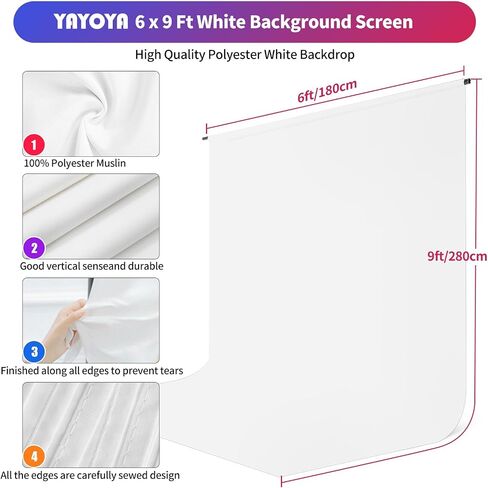 Black White Backdrop with Stand Kit 5x6.5FT, 2-in-1 Photo Background | Portable, adjustable, carry bag & 5 clamps, photo backdrop with T shape stand, for photography video meeting in Saudi Arabia