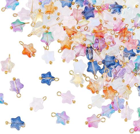 120Pcs Colorful Glass Bead Dangle Charms Faceted Crystal Charms Electroplate Dangle Pendants for DIY Bracelet Earring Necklace Jewelry Making,Hole:3mm in Kuwait