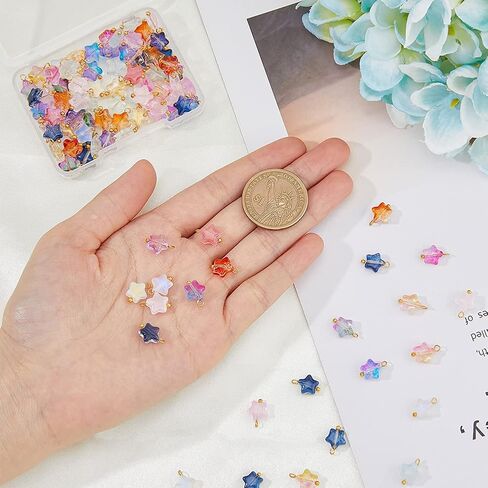 120Pcs Colorful Glass Bead Dangle Charms Faceted Crystal Charms Electroplate Dangle Pendants for DIY Bracelet Earring Necklace Jewelry Making,Hole:3mm in Kuwait