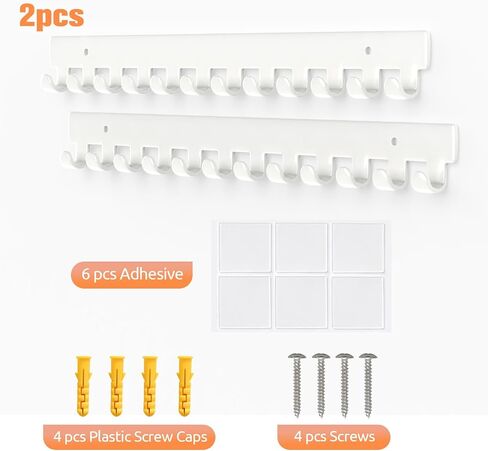 2 Pack Necklace Holder - Hanging Jewelry Organizer, Self-Adhesive, Wall Mount (Clear) in Kuwait